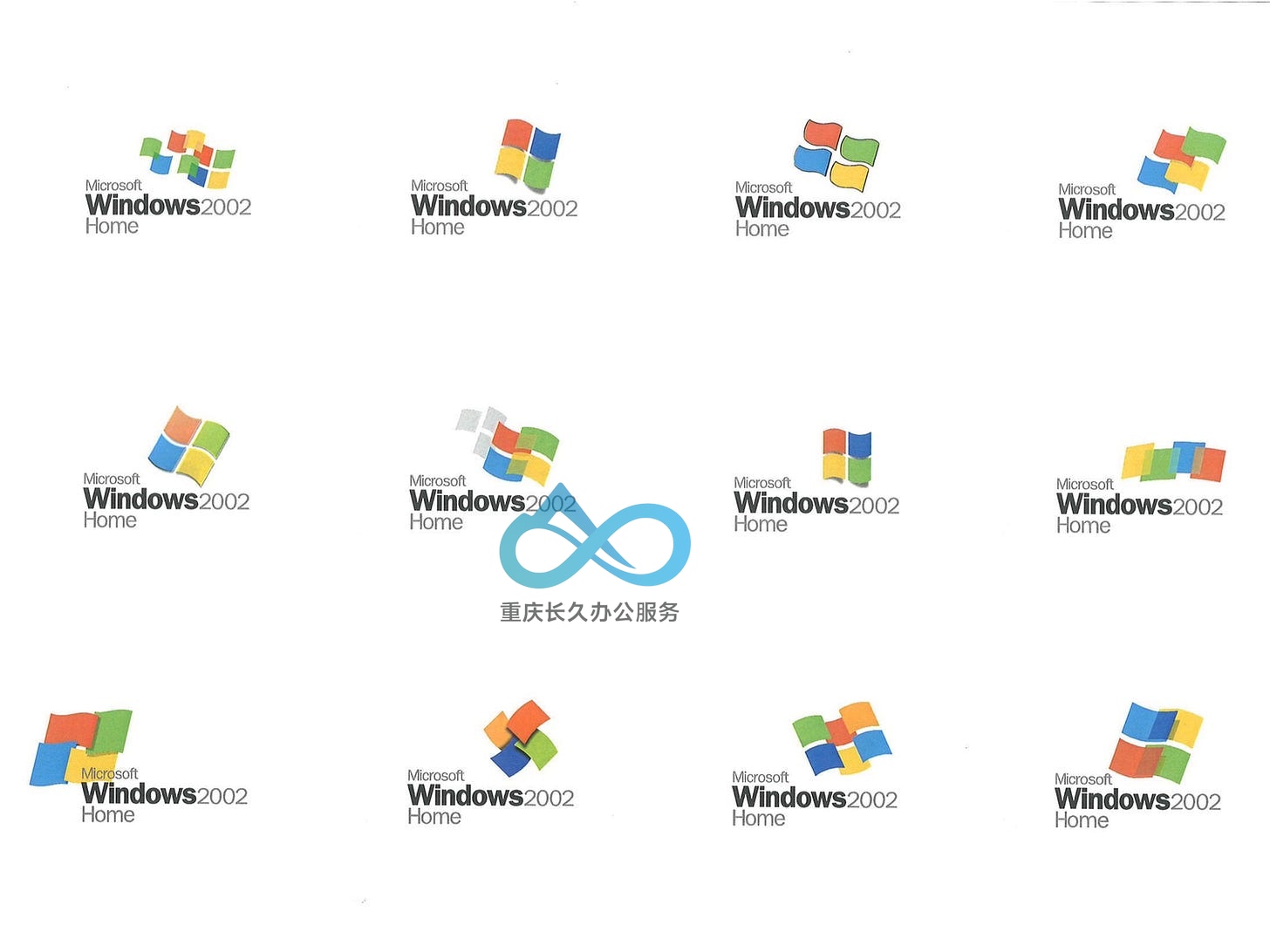 Frog Design 设计的 Windows Whistler/2002/XP 标志概念图