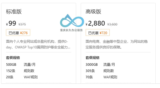 高级版套餐的费用为2880元。