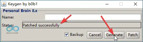 出现Patched successful后点击Generate生成授权文件info7A.bin