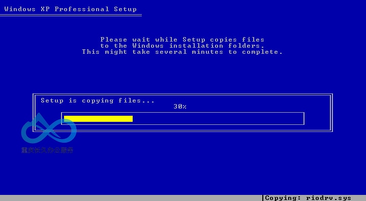 Windows XP 安装程序将安装程序复制到磁盘