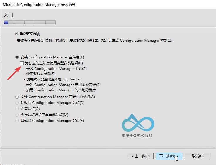 选择安装类型 - 演示自定义安装流程