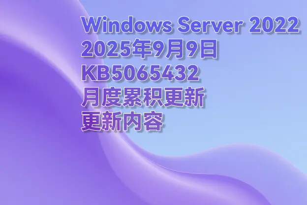 Windows Server 2022 2025年9月 KB5065432 月度补丁更新内容
